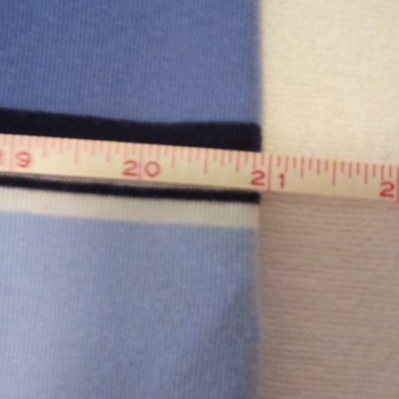 women's purple multi-stripe v-neck short sleeve - Picture 8 of 10